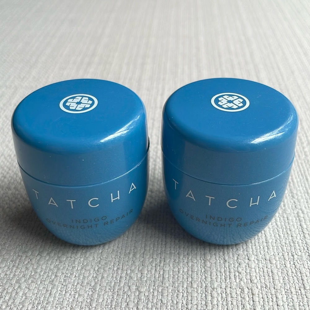 Tatcha Indigo overnight Repair serum in Cream mini set
